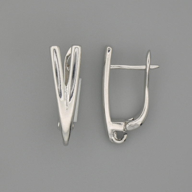 Earring hooks silvery metal 19x6 mm + - pair