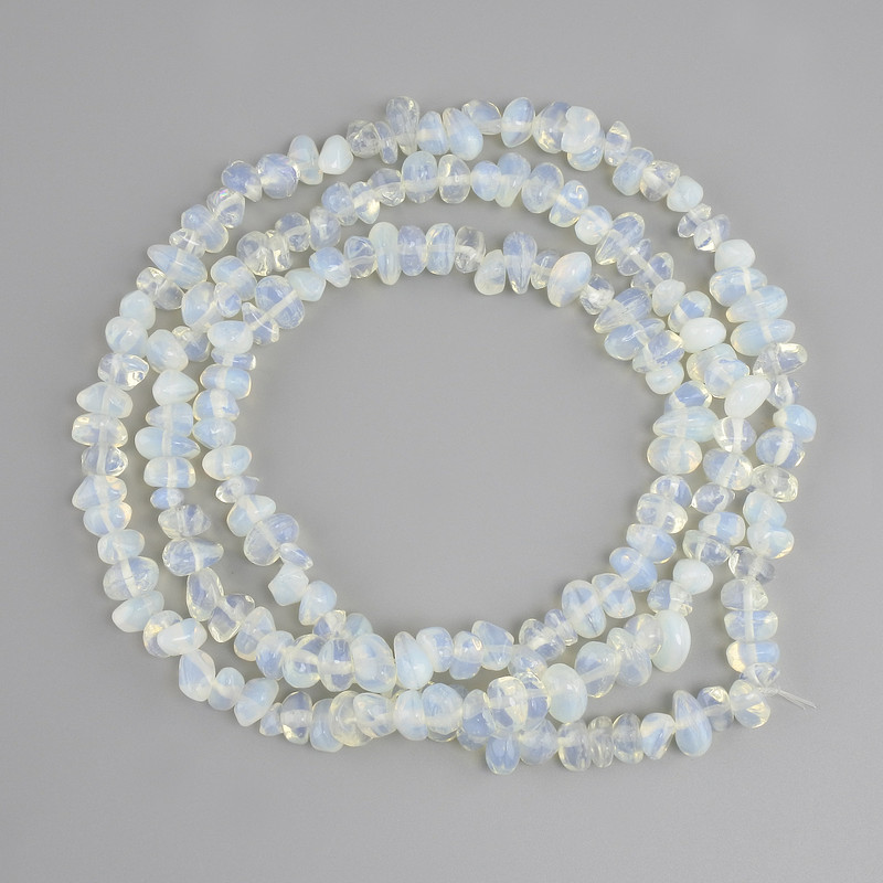 Opalite moonstone beads tumbled, diameter 7-10x3-6mm+-, length 78cm+-