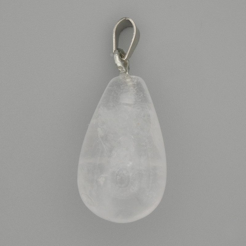 Pendant Rock Crystal drop 22x13mm+- , length 32mm+