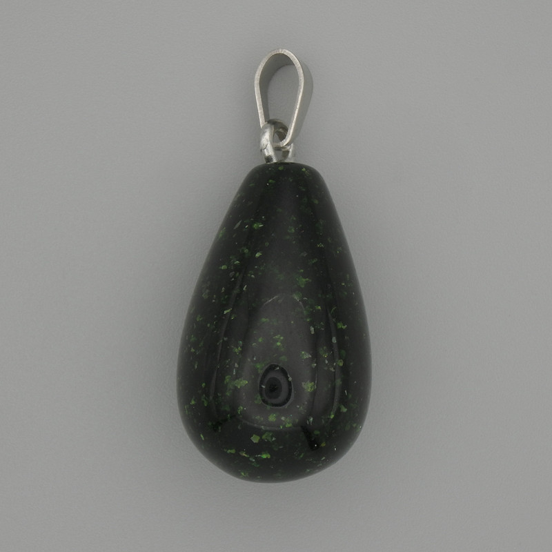 Pendant Green Aventurine Drop 22x13 mm+-, Length 32 mm+-