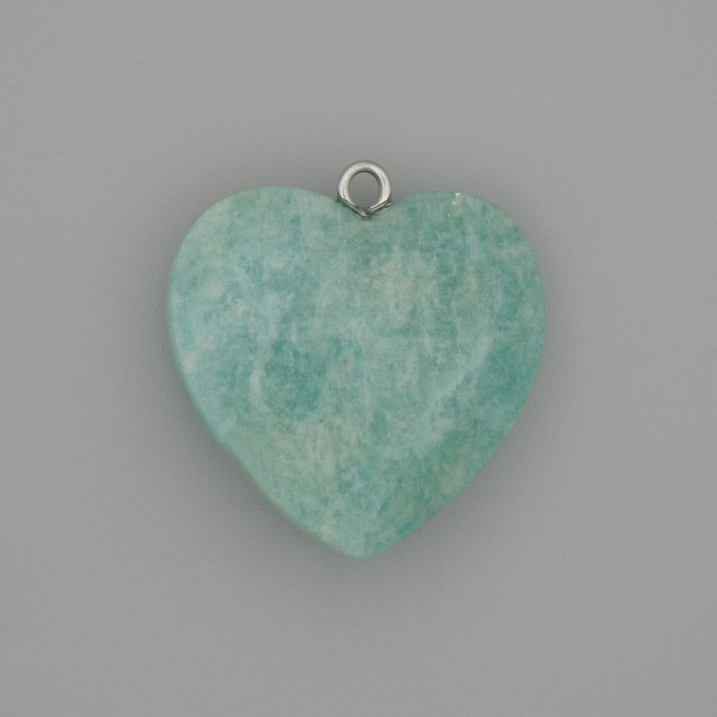 Pendant Amazonite faceted heart 20x20 mm+