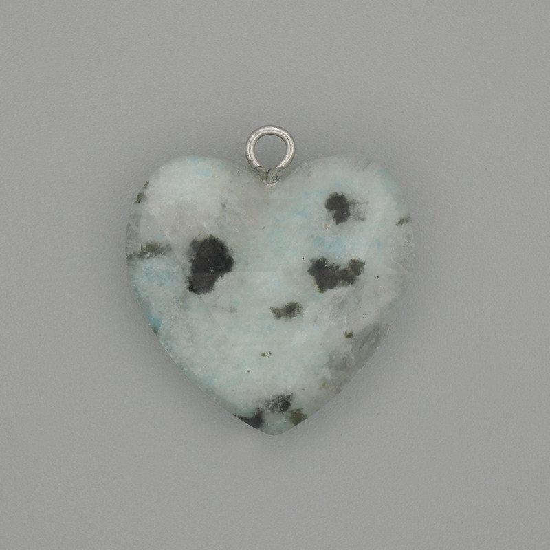 Jasper Kiwi pendant, faceted heart 20x20 mm+