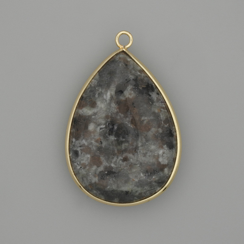 Pendant ioperlite in a gold-colored metal setting 36x26 mm+