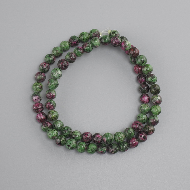 Zoisite beads faceted round bead, diameter 6 mm ±, length 37 cm ± on a thread