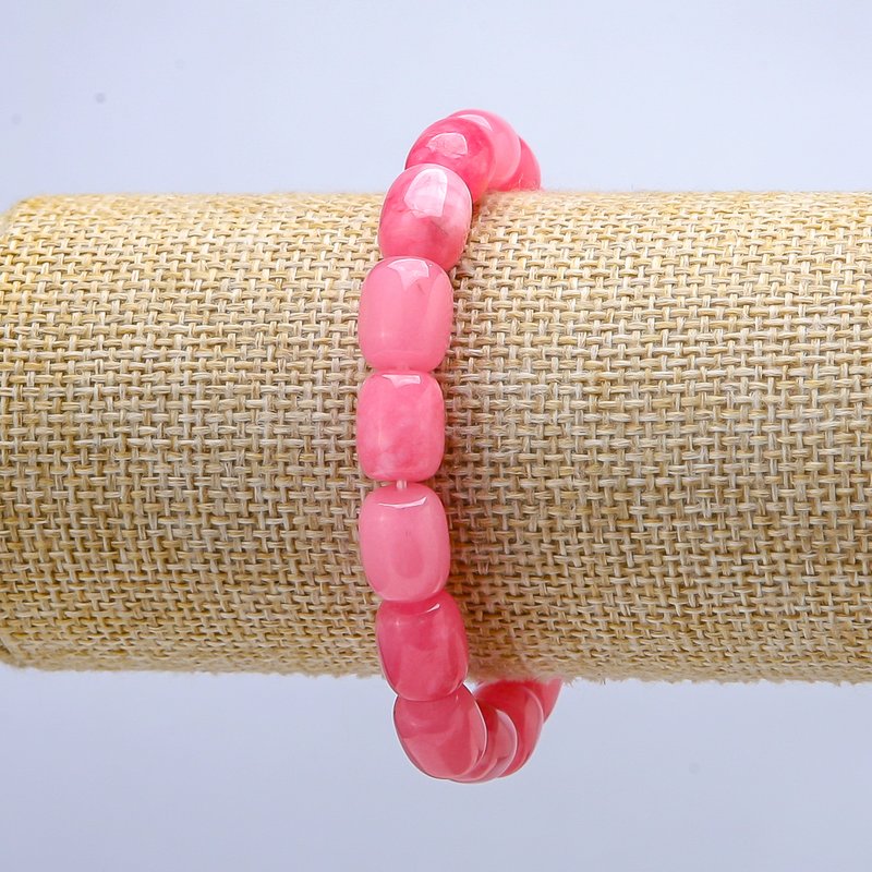 Imitation Tourmaline Barrel Bead Bracelet, 9x11 mm, 18 cm Stretch