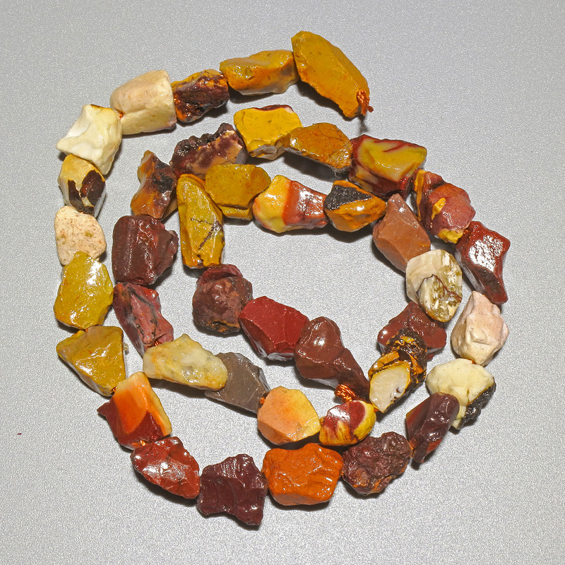 Natural Mookaite Jasper Rough Tumbled Beads, Approx. 8x10 mm, Approx. 40 cm Strand