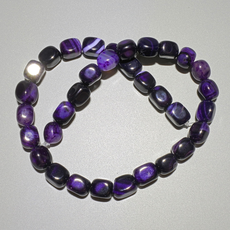 Agate Beads Purple Natural Stone Bar 9x12mm±, 38cm± Length on Thread