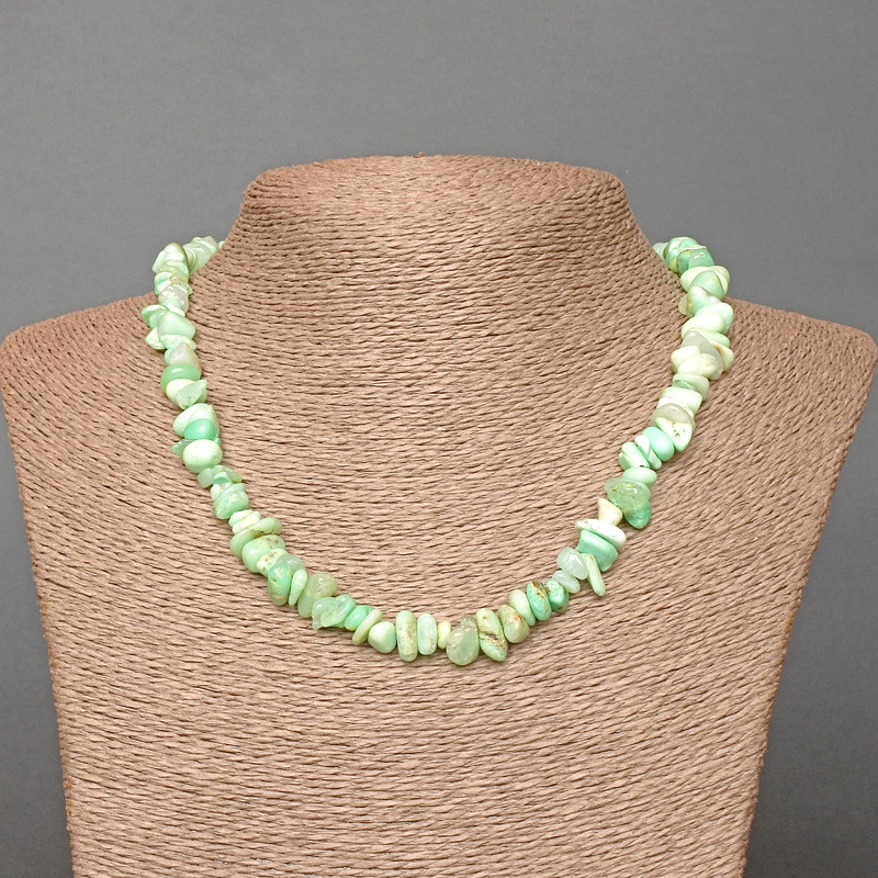 Necklace of natural Amazonite stone碎 fragments?